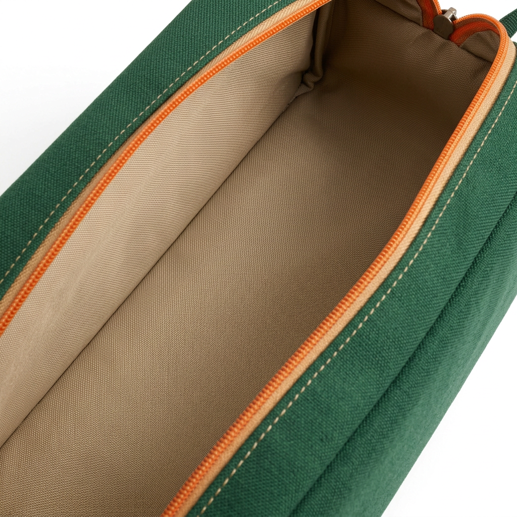 AI concept close-up inside one empty sand-lined shoe compartment.