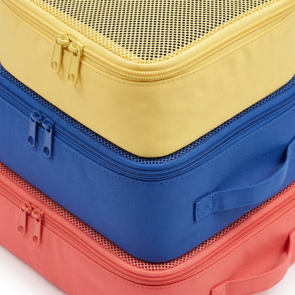 Packing cube textile and closure detail concept.
